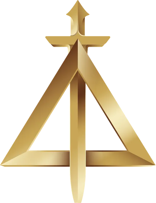 Delta Erebus sword and delta triangle mark, shown as a faint background